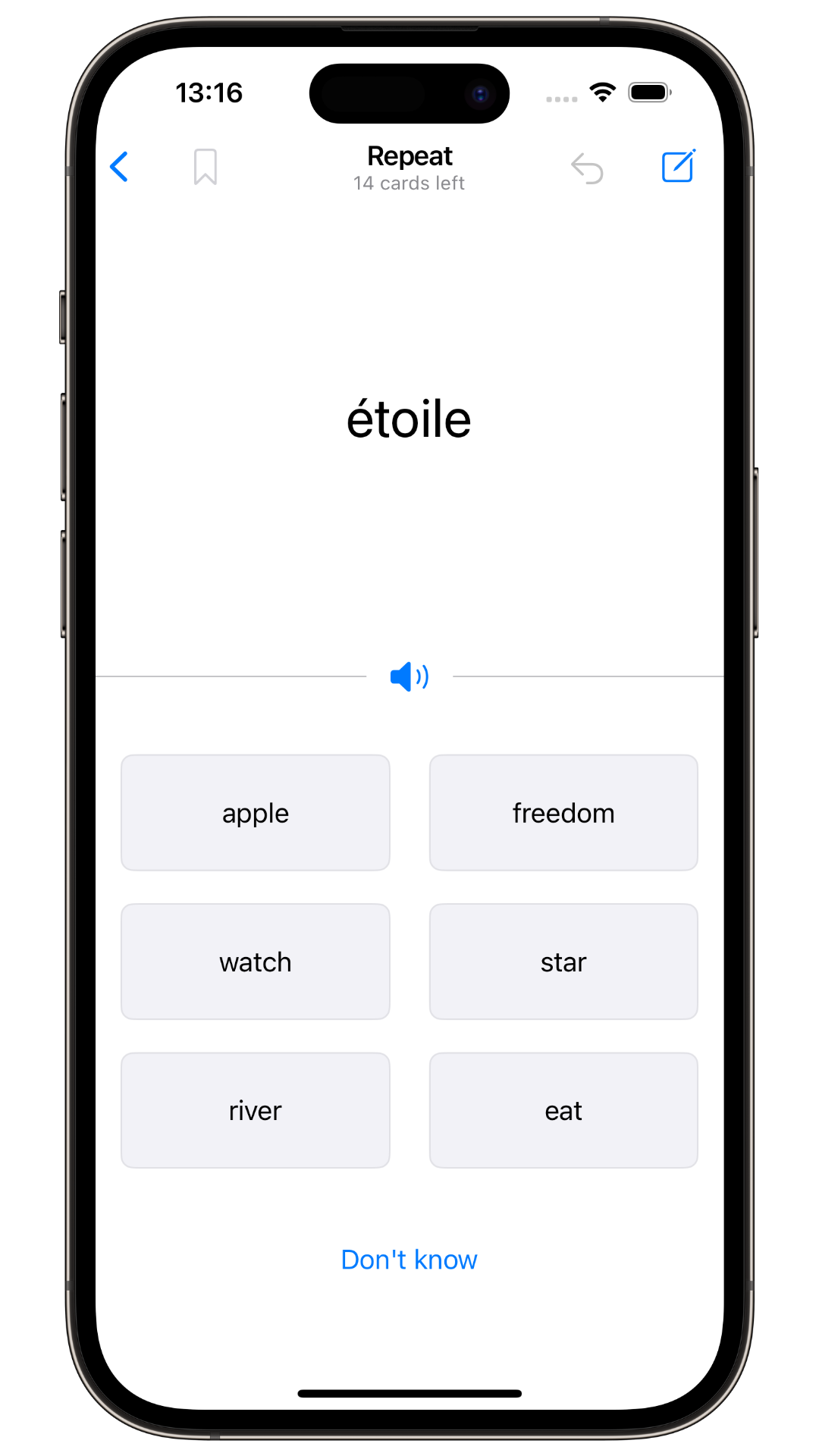 Flip – Learn & Repeat screen